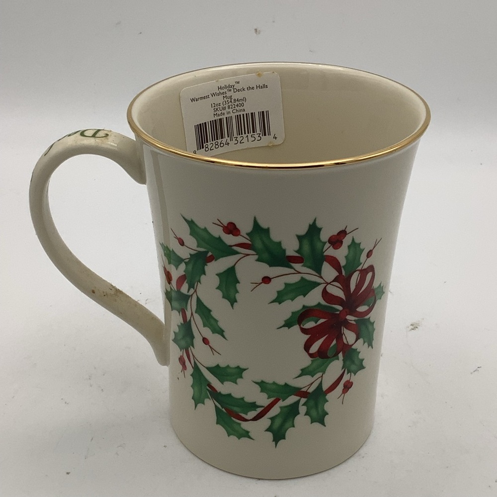 NIB Lenox Warmest Wishes Deck the Halls Holiday Mug